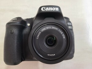 Canonキャノン製 デジタル一眼レフカメラEOS 80D LENS EF-S 24mm レンズ 本体 中古セット