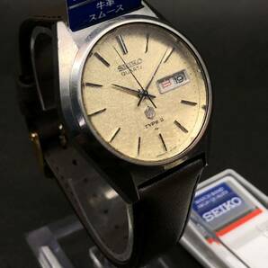 オールドクオーツの名品◆セイコー/SEIKO【タイプⅡ/TYPE2】変わり文字盤◆亀戸精工舎1977年製◆SEIKOベルト◆新品電池交換済み