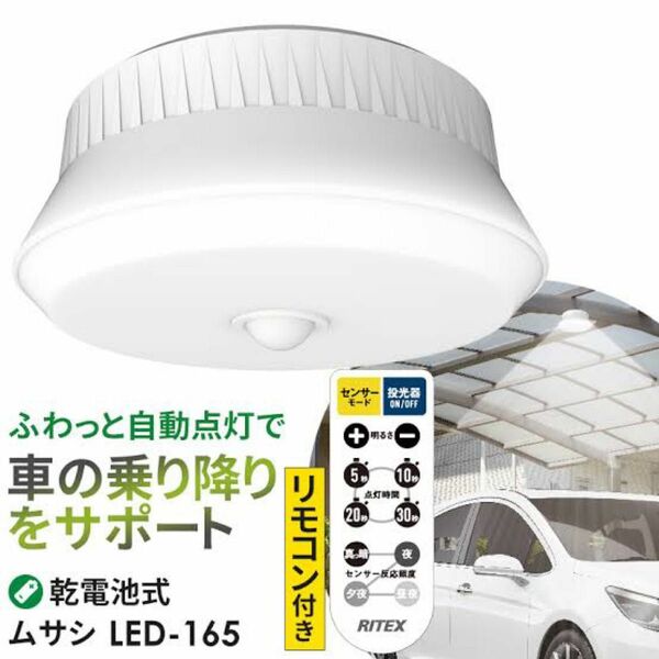 ムサシ RITEX 屋外用 人感センサーライト LED-165