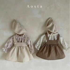 Aosta apron one-piece アオスタ ワンピース XL 濃茶