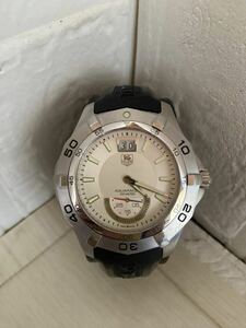  鑑定済　稼働品　タグホイヤー TAG HEUER アクアレーサー　グランドデイト　型番　WAF1011/ERN4613 ラバー/シリコンベルト　電池交換済