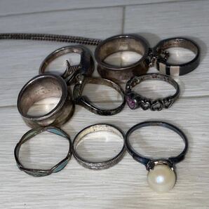 ☆ 刻印有り/SILVER/925/純銀/指輪/ネックレス/ペンダントトップ/ブレスレット / など シルバーアクセサリー まとめて 総重量 約104gの画像6