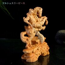 精密彫刻　極上品　仏師で仕上げ品 馬をまたぐ関公 彫刻工芸品_画像7