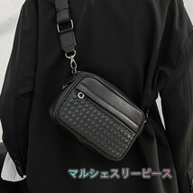 ＰＵレザー 編み込み メンズ ワンショルダー ショルダーバッグ レザー レトロ お洒落 軽量 バッグ_画像1