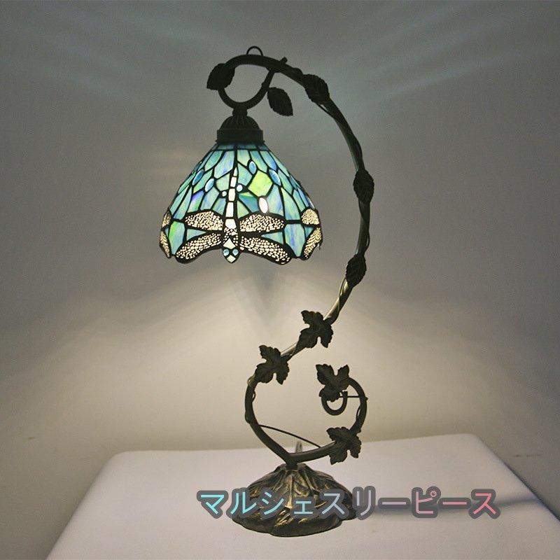 Crafts Traditional techniques Tiffany lamp Hanging type Dragonfly Stained glass lamp Stained glass Lamp Handmade LED compatible Resin Glass, illumination, Table lamp, Desk lamp