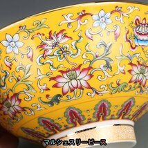 超美品! 琺瑯彩 茶碗 八宝図 浮き彫り 景徳鎮 磁器 置物 観賞 装飾 古美術 中国古玩コレクション_画像3