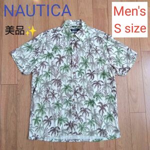 NAUTICA ノーティカ メンズ 半袖 シルク アロハシャツ Sサイズ