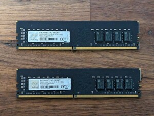 G.SKILL DDR4-2666MHz 16GB (8GB×2枚) F4-2666C19D-16GNT 中古動作品 デスクトップ RAM