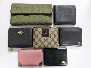 LOUIS VUITTON ルイヴィトン GUCCI グッチ BVLGARI ブルガリ COACH コーチ 他 7点 財布 長財布 折財布 他 まとめ セット