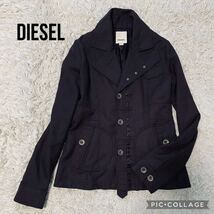 DIESEL ディーゼル　③ サファリジャケット　ミリタリーブルゾン　ウール　濃いブラウン　軽量　春秋_画像1