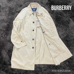 BURBERRY LONDON ② バーバリーロンドン　ステンカラーコート　ベージュ　ノバチェック　大きいサイズ感XL相当　軽量春夏　畳んで収納可能