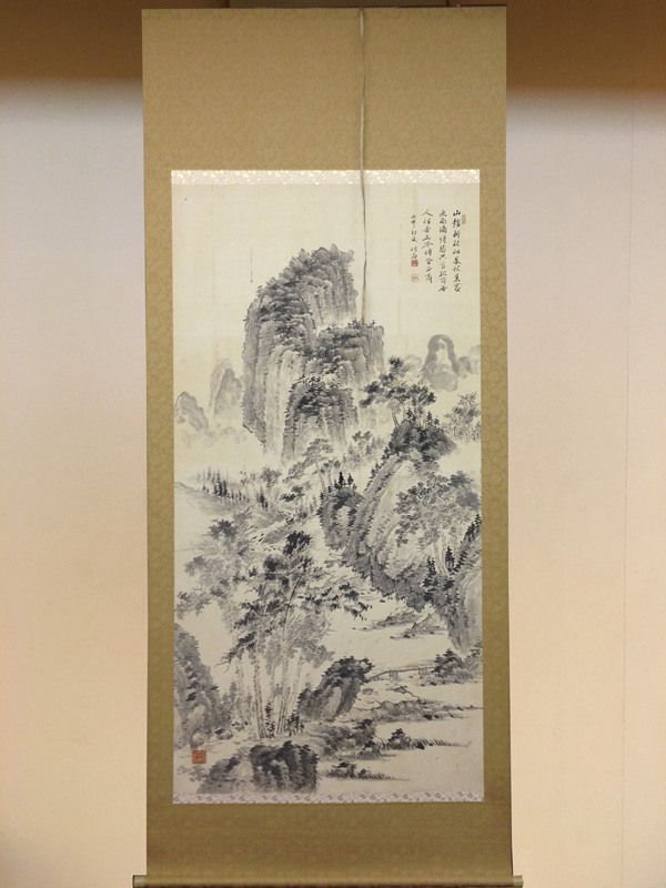 Nagamachi Chikuseki لوحة المناظر الطبيعية المغسولة بالحبر Yamadate Shinshu أصلية, عمل فني, تلوين, الرسم بالحبر