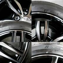 大人気 ブラックポリッシュ BRONKS 18×7J +48 PCD114.3/5H 225/45R18 バリ山付 エスティマ オデッセイ ヴェゼルCX-3 80 ノア ヴォクシー等_画像6