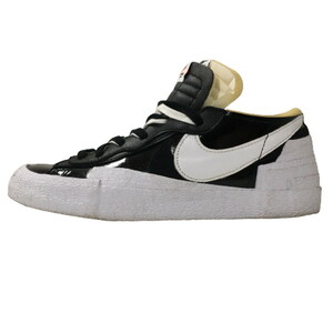 ナイキ x サカイ 22SS sacai NIKE BLAZER LOW Black Patent DM6443-001 ブレーザー パテントレザー ブラック ホワイト 27cm US 9