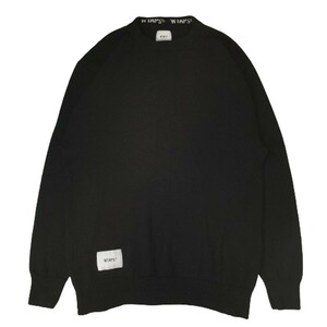 Wtaps ダブルタップス DECK SWEATER WOOL デッキ デック セーター ウール ブラック 薄手 202MADT-KNM01 黒 L 03