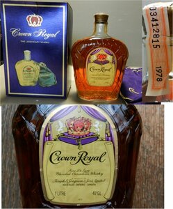 ☆古酒 CROWN ROYAL 1978 クラウン ローヤル カナディアン ウイスキー 750ml 40% 箱入 保存袋付 未開栓