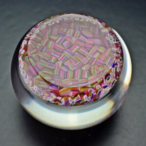 【YB】極美品 Baccarat バカラ Millefiori ミルフィオリ クリスタル 大型 ペーパーウェイト花の絨毯 千の花 花畑 文鎮 置物の画像5