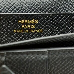 【YB】Herms HERMES エルメス ベアンスフレ 財布・素材:ヴォーエプソン 黒 金金具 D刻印 元箱付属 状態A◆奇麗です。の画像4