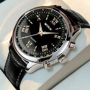 腕時計 メンズ クォーツ 1 メンズブラックローマンダイヤルビジネスベルトクォーツ絶妙な時計