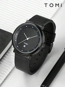 腕時計 メンズ クォーツ ドライ電池式 腕時計 レザーストラップ ラウンドフェイス シンプル 男女兼用 ビジネス&普段使いに適した