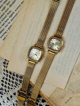 腕時計 レディース クォーツ 1 フレンチヴィンテージスタイルゴールドダイヤルクォーツ銅時計バンドレディース腕時計、エレガント、フ_画像1