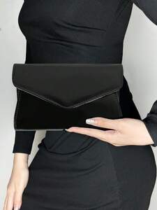 レディース バッグ クラッチバッグ ブラッククラッチ 財布 女性 パテントレザー封筒財布ウェディングパーティーギフト旅行
