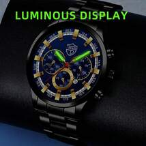 腕時計 メンズ セット ビジネス ラグジュアリー ステンレススチール 腕時計 日付機能 メンズ_画像2
