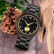 腕時計 メンズ クォーツ 女性用アナログ腕時計 腕時計 木製 三針式 付属品：バンド交換ツール_画像3