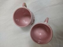  昭和 レトロ 陶器 加藤工芸 Hand painted ファンシー雑貨 ピンク マグカップ 2個セット KATO KOGEI インテリア_画像7