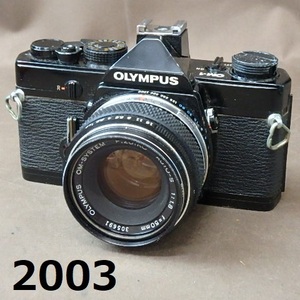 FK-2003◆OLYMPUS　OM-1 ブラック　1:1.8　F=50㎜　レンズ付　シャッターOK 20240313