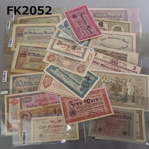 FK-2052◆コレクター放出品　ヨーロッパ　ドイツなど　旧紙幣・ノートゲルト　高額大判　マイク　ハイパーインフレ　20240301