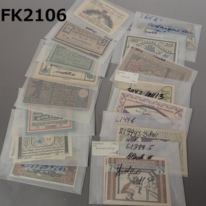 FK-2106◆紙幣コレクター放出品　ヨーロッパ・ドイツ・オーストリア　ノートゲルト紙幣/地方札まとめ売り（検）ペニヒ・マルク・ケラー