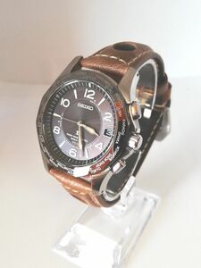 【電波ソーラー、ベルト新品、美品、希少】SEIKO　セイコー　ブライツ　チタン　ワールドタイム　7B25-0AA0