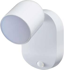 エルパ (ELPA) LEDセンサー付ライト (白色/電池式/防雨) 人感センサー/マグネット/ネジ止め可能/モード切替 (PM-