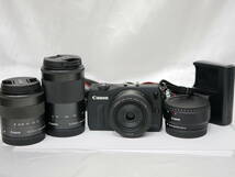 #2036 Canon EOS M EF-M 22mm F2 18-55mm 55-200mm IS STM ef-eos M adapter ミラーレス一眼セット キャノン_画像1