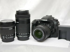 #2053 CANON EOS 80D EF-S 10-18mm 18-55mm 55-250mm キャノン デジタル一眼レフカメラ レンズセット