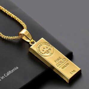 ☆１円〜新品海外限定 イエローゴールド18KGP（Gold Plated）鍍金 チェーン ネックレス ペンダント メンズ 高品質 高級 光沢 大人気 の画像1