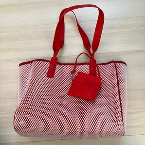 qbag paris louna レッド　トートバッグ