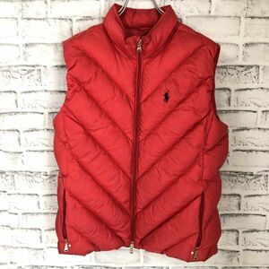 ラルフローレンスポーツ　Ralph Lauren sport 　ダウンベスト　レッド　L 　ダウン　メンズ　ワンポイント