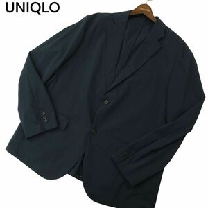 UNIQLO ユニクロ 春夏 感動ジャケット★ SLIM FIT ウールライク テーラード ジャケット Sz.3XL メンズ ネイビー 大きい 特大　A4T02167_3#M