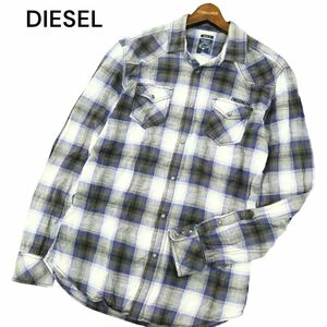 DIESEL ディーゼル 通年 REGULAR FIT インド綿★ 長袖 ウエスタン チェック シャツ Sz.L　メンズ　A4T02018_2#C