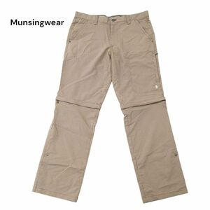 美品★ Munsingwear マンシングウェア 春夏 ロゴ 膝下着脱可 チェック ストレッチ スラックス パンツ Sz.82　メンズ ゴルフ　A4B00852_2#P