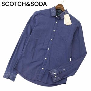 【新品 未使用】 SCOTCH&SODA スコッチ&ソーダ PALMS 通年 切替 長袖 シャツ Sz.S　メンズ　A4T02188_3#C