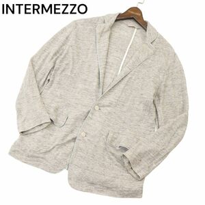 INTERMEZZO インターメッツォ レナウン 春夏 麻 リネン100％★ カット アンコン テーラード ジャケット Sz.L　メンズ　A4T02203_3#M