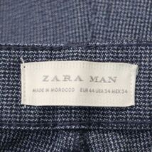 ZARA MAN ザラ マン 通年 千鳥柄★ テーパード スラックス パンツ Sz.34　メンズ ネイビー モロッコ製 大きいサイズ　A4B00773_2#R_画像7