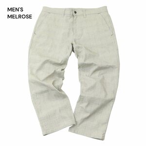 美品★ MEN'S MELROSE メンズメルローズ 春夏 ストレッチ★ ウインドウペン チェック アンクル パンツ Sz.3　メンズ　A4B01292_3#P