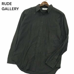 RUDE GALLERY ルードギャラリー 通年 ピンタック★ 長袖 シャツ Sz.3　メンズ 黒 日本製　A4T02427_3#C
