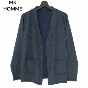 MK HOMME ミッシェルクラン オム 通年 レーヨン混★ ニット 羽織り カーディガン Sz.48　メンズ ネイビー　A4T02363_3#O