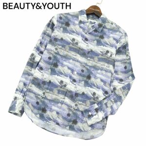 BEAUTY&YOUTH United Arrows through year [ tree scenery total pattern ] long sleeve shirt Sz.XS men's A4T02399_3#C