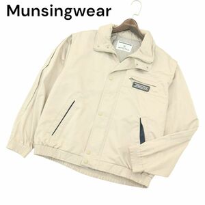 Munsingwear マンシングウェア 通年 ロゴ★ フード収納 オーバーサイズ ジャケット ブルゾン Sz.MA　メンズ ベージュ ゴルフ　A4T02392_3#O